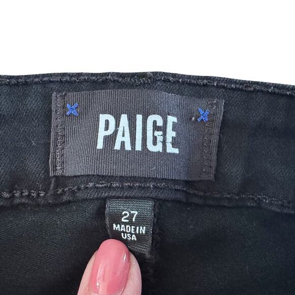 Paige Jeans Women's Size 27 Black Hoxton Ankle Animal print Skinny 1096 - Picture 4 of 15